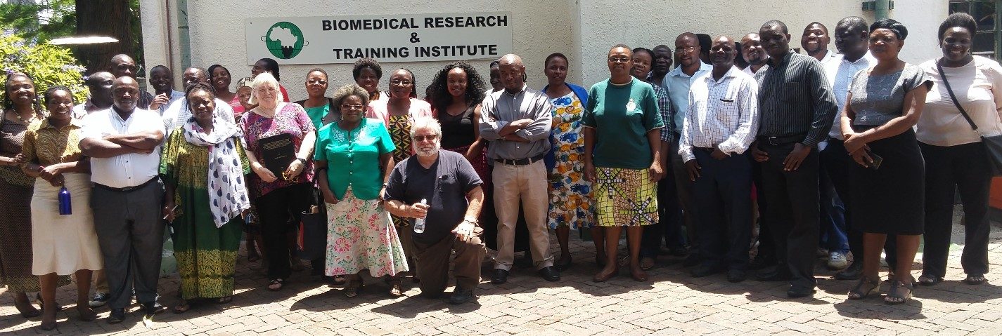 BRTI staff outside the Biomedical Research and Training Institute